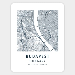 budapest simple map Magnet